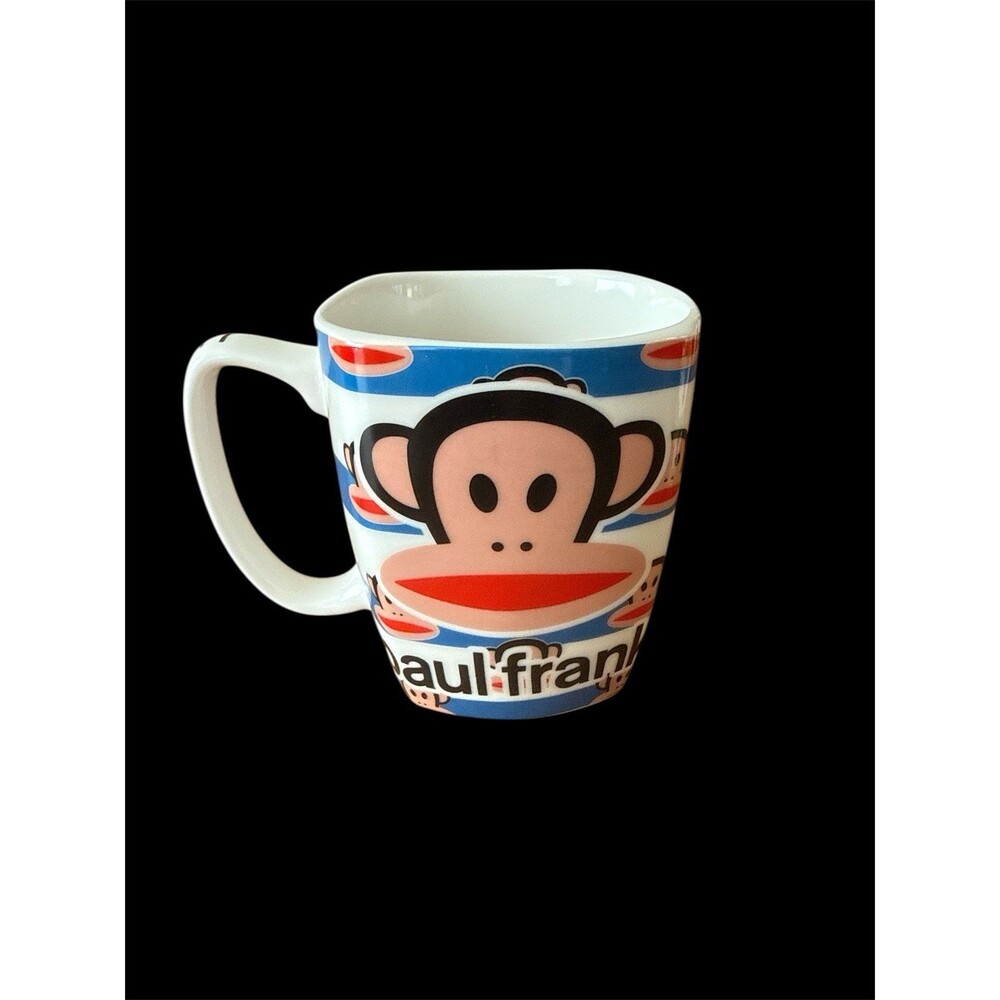 Paul Frank Julius Monkey 12 oz Ceramic Coffee Mug‎ Blue White New w/ Sticker